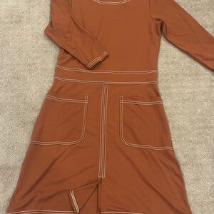 Spartina - Elegant Brown Long-Sleeve Dress